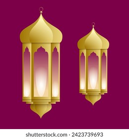 vector aislado islamal ramadan mubarak lantern