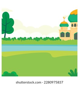 Islamic ramadan nature background vector digital illustration