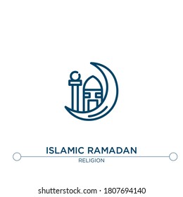islamic ramadan outline vector icon. simple element illustration. islamic ramadan outline icon from editable religion concept. can be used for web and mobile

