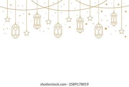 "Islamic Ramadan Silhouette Icons Set - Mosque, Lantern, Crescent Moon, Muslim, Star, Eid, Prayer, Arab Culture Vector