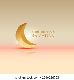 Islamic Ramadan Symbol of Moon For Greetings Post In Gold And Elegant Style