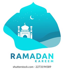 Islamic Ramadan themed greeting card template vector illustration, perfect for advertising, social media, banner background needs.
