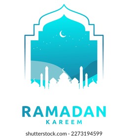 Islamic Ramadan themed greeting card template vector illustration, perfect for advertising, social media, banner background needs.