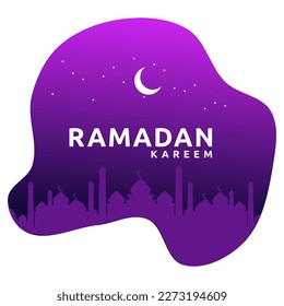 Islamic Ramadan themed greeting card template vector illustration, perfect for advertising, social media, banner background needs.
