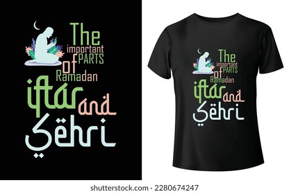 Islamic - Ramadan Typographic Tshirt Design - T-shirt Design For Print Eps Vector
