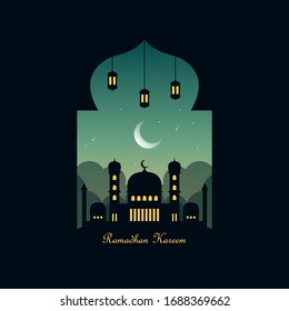 Islamic Ramadan Vector Background Flat