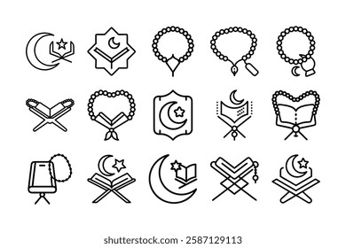 Islamic and Ramadan vector icons Bundle