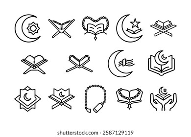 Islamic and Ramadan vector icons Bundle