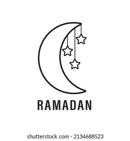 Luna vectorial islámica de ramadán y estrella
