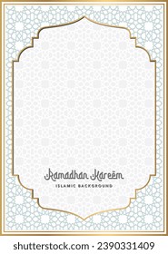 fondo islámico ramadhan eid con un marco decorativo y un lugar para el texto