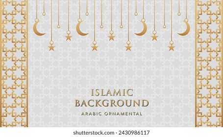 Islamic ramadhan eid background with a decorative frame and a place for text