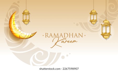 islamic Ramadhan Kareem background red gold