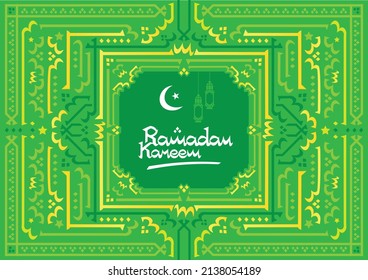 islamic ramadhan kareem big background green theme 