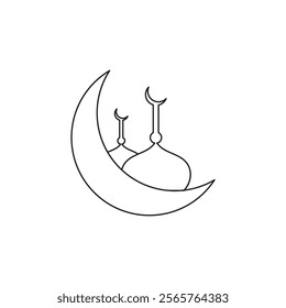 islamic ramzan icon line art vector