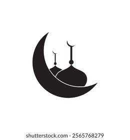 islamic ramzan icon Vector flat thin line illustration