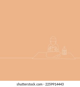islamic read quran illustration vector mosque