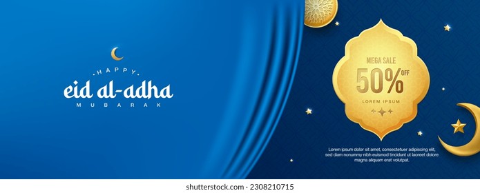 Islamic realistic holiday banner, suitable for Ramadan, Eid Fitri, Eid Adha and Maulid