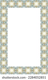 Islamic Rectangle frame geometric pattern ornament with isolated background for greeting cards , banner, poster, and invitation wedding , certificate.