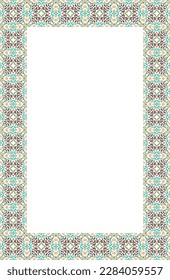 Islamic Rectangle frame geometric pattern ornament with isolated background for greeting cards , banner, poster, and invitation wedding , certificate.