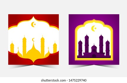 islamic red yellow and purple gradient banner backgrounds 