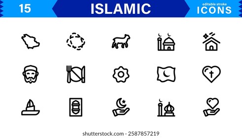 Islamic and Religion Icon Set. High-Quality Vector Icons for Faith-Based Designs and Spiritual Projects