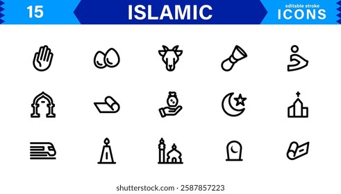 Islamic and Religion Icon Set. High-Quality Vector Icons for Faith-Based Designs and Spiritual Projects