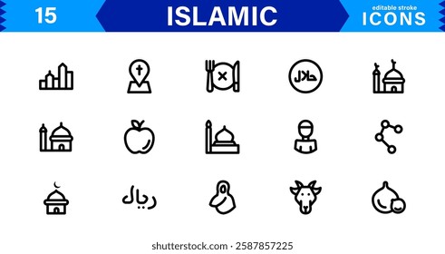 Islamic and Religion Icon Set. High-Quality Vector Icons for Faith-Based Designs and Spiritual Projects