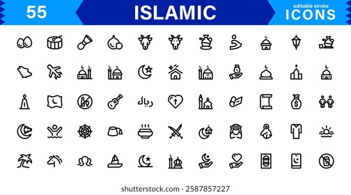 Islamic and Religion Icon Set. High-Quality Vector Icons for Faith-Based Designs and Spiritual Projects