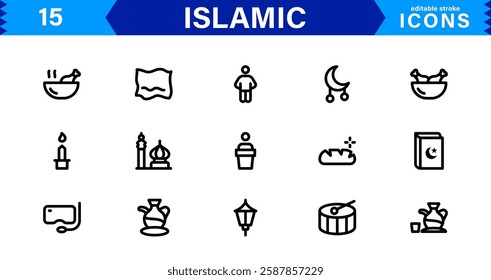 Islamic and Religion Icon Set. High-Quality Vector Icons for Faith-Based Designs and Spiritual Projects