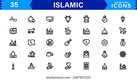 Islamic and Religion Icon Set. High-Quality Vector Icons for Faith-Based Designs and Spiritual Projects