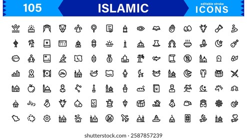 Islamic and Religion Icon Set. High-Quality Vector Icons for Faith-Based Designs and Spiritual Projects