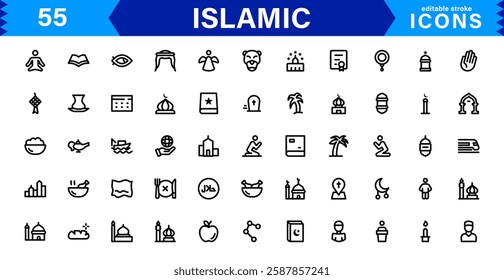 Islamic and Religion Icon Set. High-Quality Vector Icons for Faith-Based Designs and Spiritual Projects