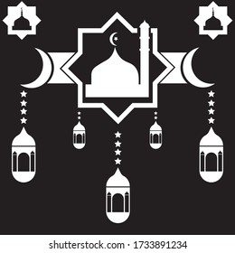 islamic religion illustration logo vector