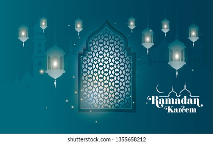 Islamic Religion Ramadan Kareem Festival Background Template