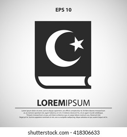 islamic religious book icon. koran book icon vector illustration
