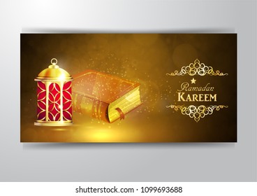 Islamic religious book and lantern