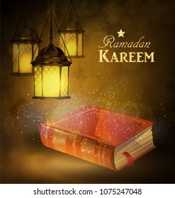 Islamic religious bookand lantern