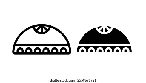 Islamic religious cap Icon collection in filled and stroke style.