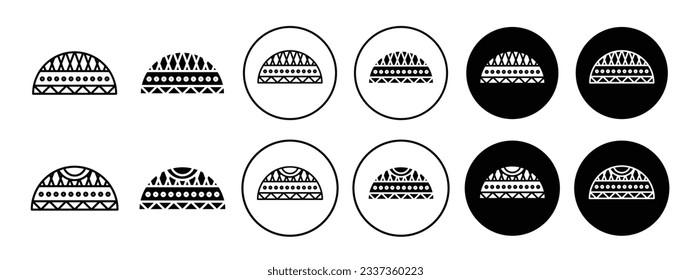 Juego de iconos de la gorra religiosa islámica. símbolo de la línea vectorial de sombrero de musulmán blanco y negro. colección de signos de gorro ramadán. adecuado para aplicaciones móviles y diseño de interfaz de usuario de sitios web.