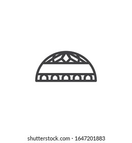 Islamic religious cap line icon. linear style sign for mobile concept and web design. Muslim Skull cap outline vector icon. Symbol, logo illustration. Vector graphics