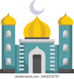 Islamic Religious Community Center facade vector icon design, Muslim marriage Symbol, Islamic wedding customs Sign, Indian subcontinent matrimony stock illustration, Nikah in mosque concept