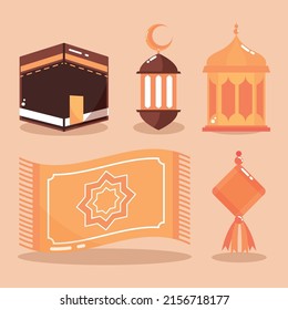 islamic religious icons vector layout