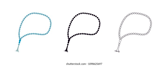 Islamic Religious Prayer Beads - Vector Illustration Isolated