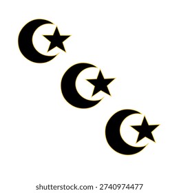 Islamic religious symbol vector moon star
