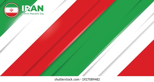 Islamic Republic Day of Iran vector illustration. Red and green Geometric background design. Good template for Iran National Day design.