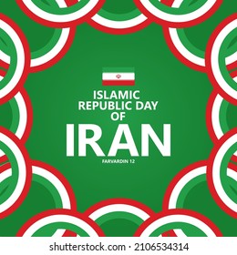 Islamischer Republik Tag des Iran Vektorvorlage mit zirkulären Band nationalen Farben. Geeignet für Social Media Post.