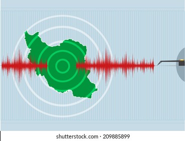 Islamic Republic of Iran Earthquake Vector concept