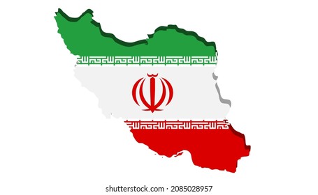 Islamische Republik Iran, geografische Karte mit Flagge auf weißem Hintergrund. Vektorgrafik