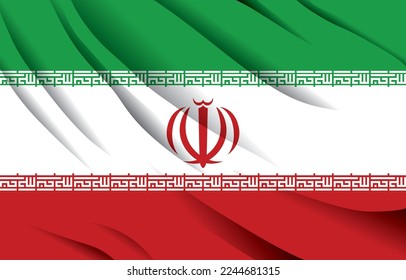 islamic republic of iran national flag waving realistic vector illustration