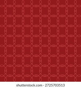 Ein islamischer, reicher roter Hintergrund, der mit einem komplizierten geometrischen Muster verziert ist. Das sich wiederholende Design verfügt über ineinander greifende Formen. Das Muster ist symmetrisch und detailliert.